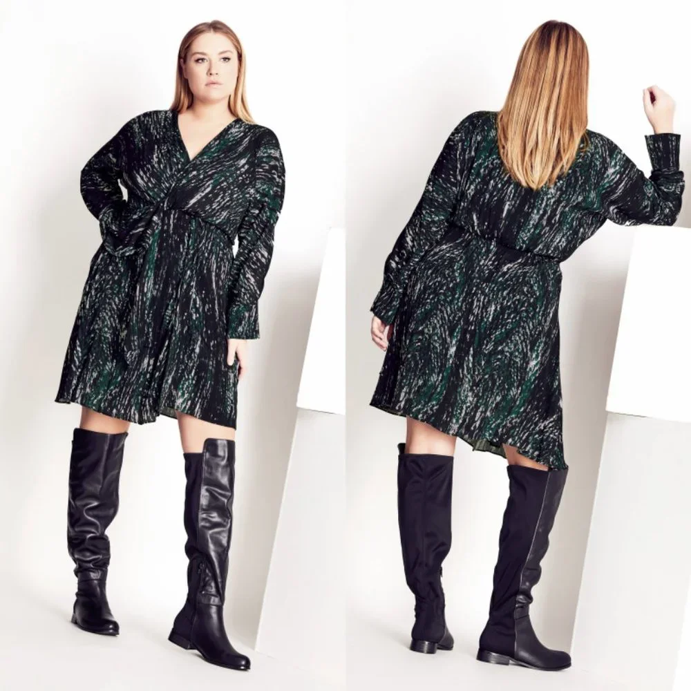 NWT City Chic Refinity Twist Tracks Long Sleeve Dress 22